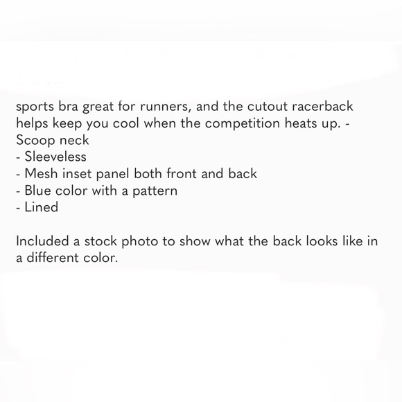 ⏳🦋4 for $20, or as marked. EUC- Zella Breathable Racerback Sports Bra - Picture 3 of 4